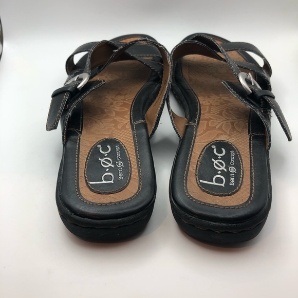 Born BOC black leather strappy sandals size 8 - Picture 7 of 9